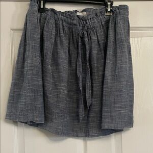 14th & Union Textured Blue Cotton Skirt L